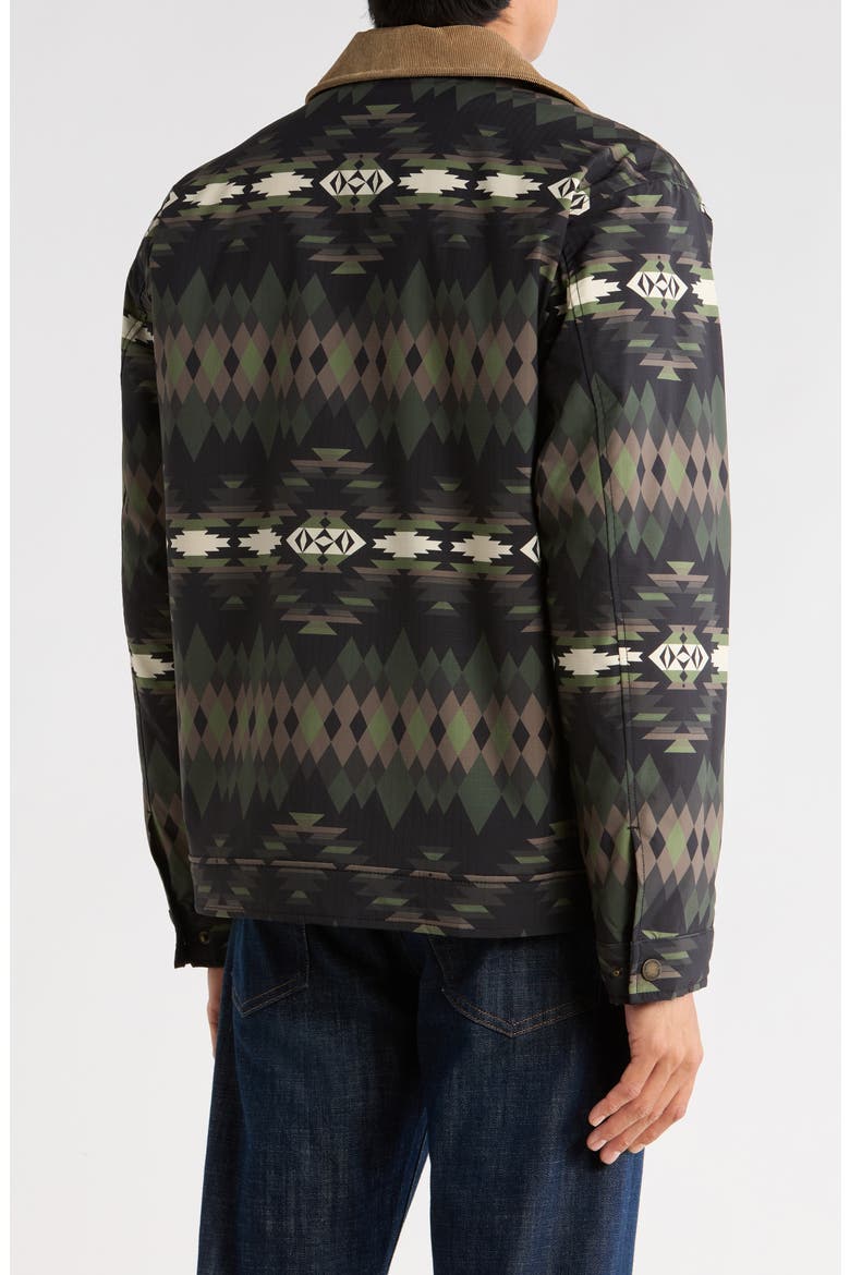 Printt Faux Shearling Lined Trucker Jacket, Alternate, color, OLIVE PAPAGO