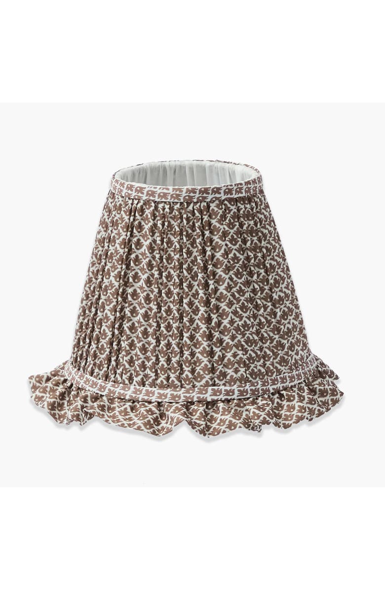 Mrs. Alice Chocolate Lotus Ruffle Lampshade, Main, color, Brown
