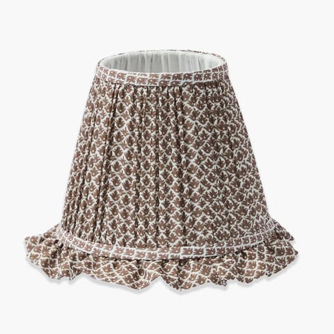 Chocolate Lotus Ruffle Lampshade (18cm)