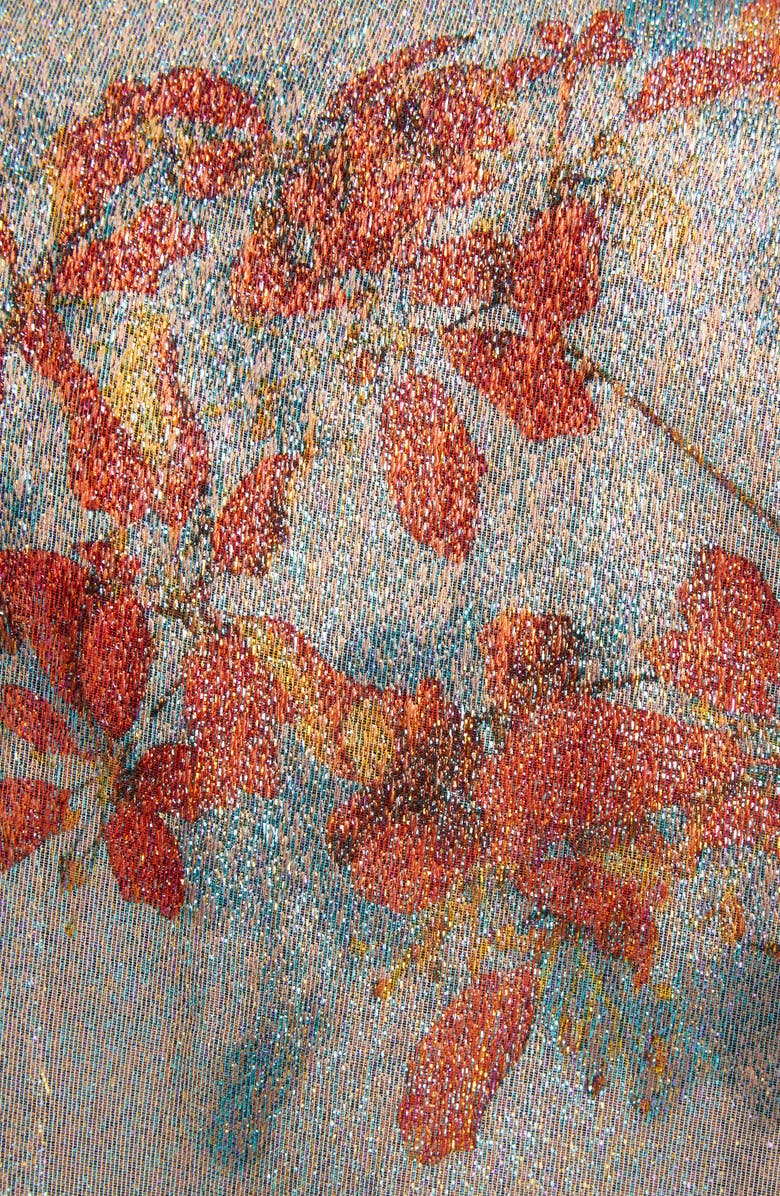 Dries Van Noten Darci Shadow Leaf Sheer Silk Top, Alternate, color, 