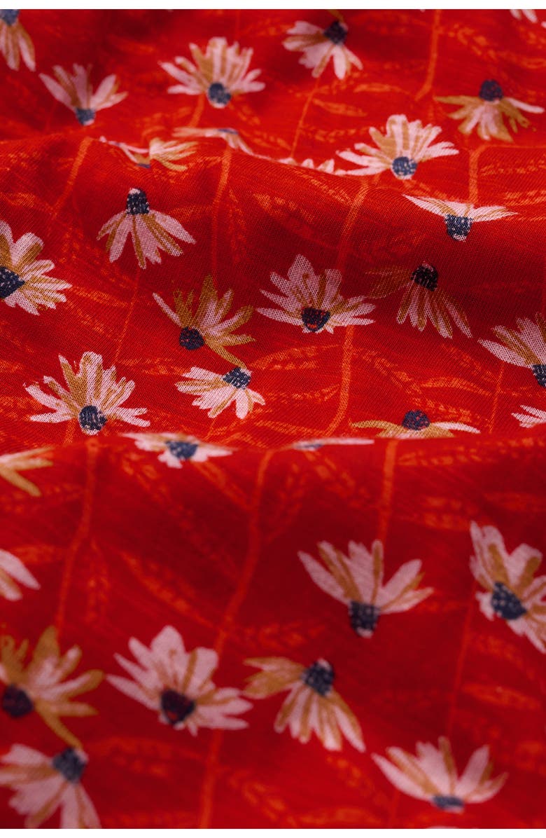 Seasalt Cornwall Chateaux Floral Organic Cotton Midi Dress, Alternate, color, Echinacea Stems Tomato