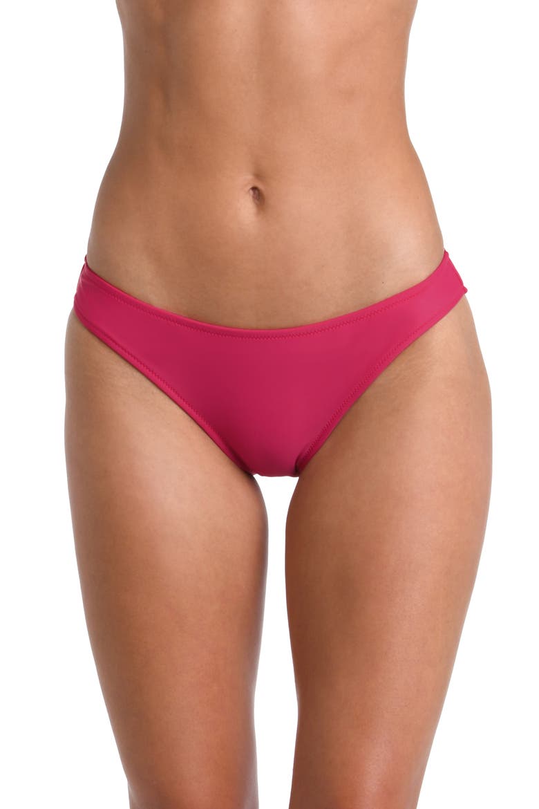 Nicole Solid Classic Bikini Bottoms, Main, color, BERRY