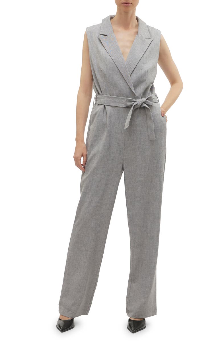 VERO MODA Yolanda Sleeveless Belted Jumpsuit, Main, color, 
