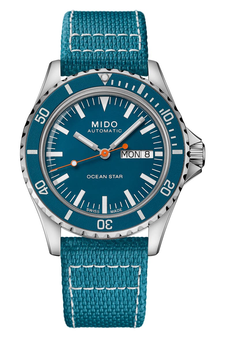 Ocean Star Tribute Automatic Watch, 40.5mm, Alternate, color, SILVER/ BLUE/ SILVER
