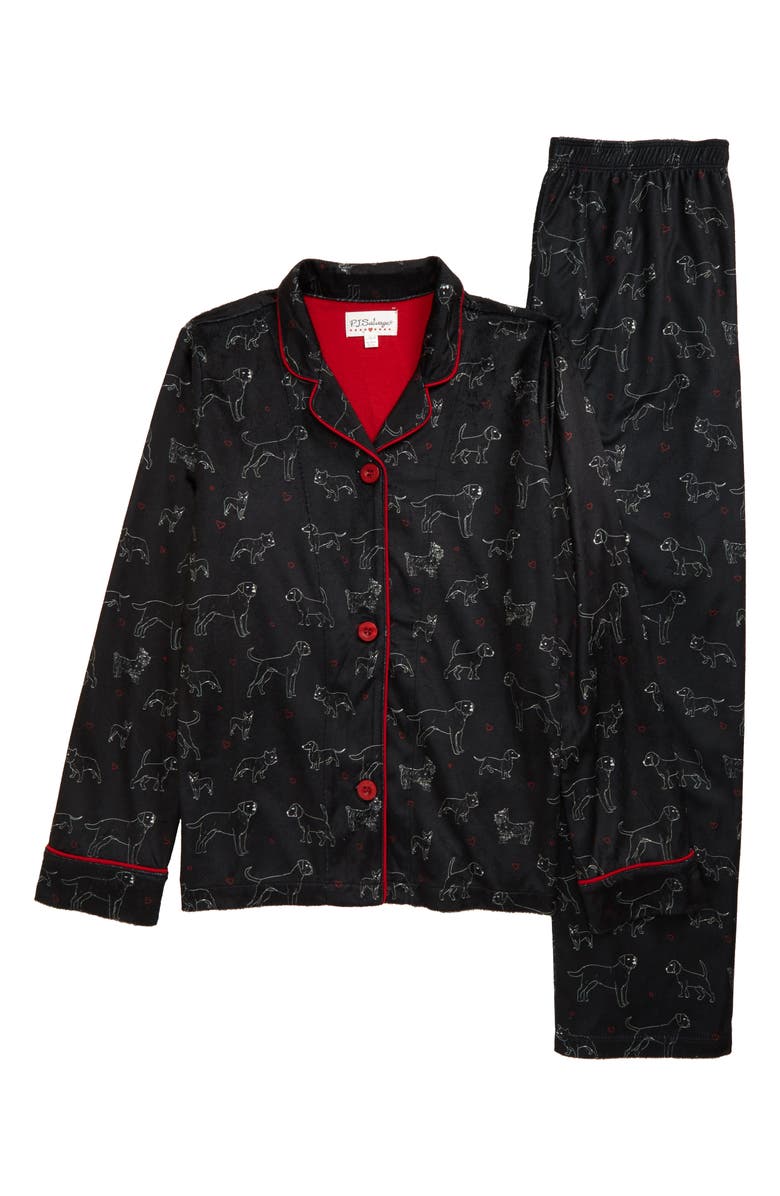 PJ Salvage Kids' Notch Collar Two-Piece Pajamas, Main, color,