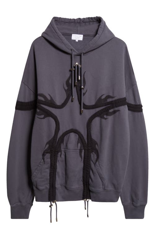 Collina Strada Star Tie Dye Cotton Fleece Hoodie In Gray