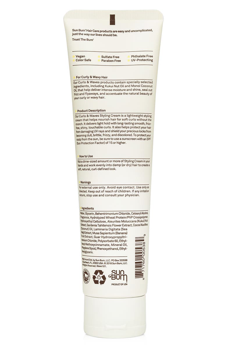 Sun Bum Curl & Waves Styling Cream, Alternate, color, 