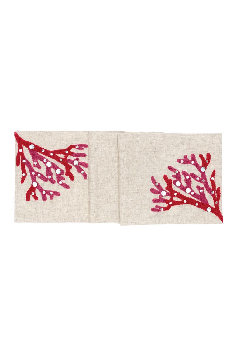 Coral Reef Table Runner 13" x 72", Main, color, Pink