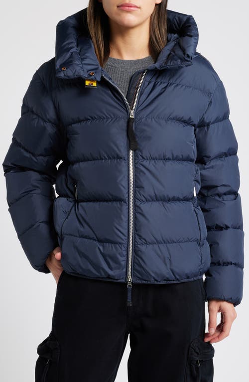 Parajumpers Jinny Hooded Water Repellent 750 Fill Power Down Puffer Jacket in Blue Navy 