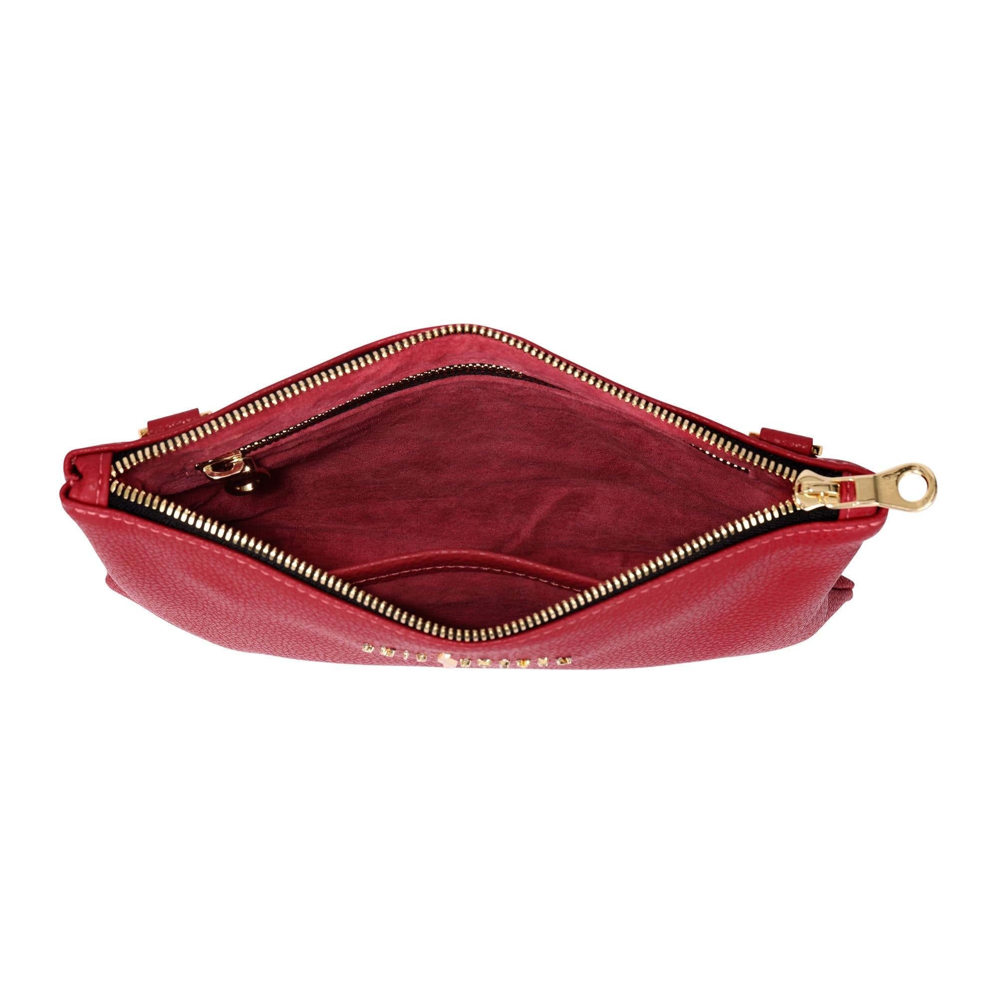 Crossbody Leather Pouch, Alternate, color, Red