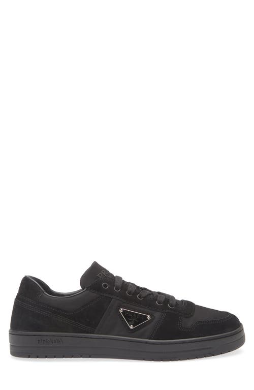 Prada Downtown Logo Low Top Sneaker In Black