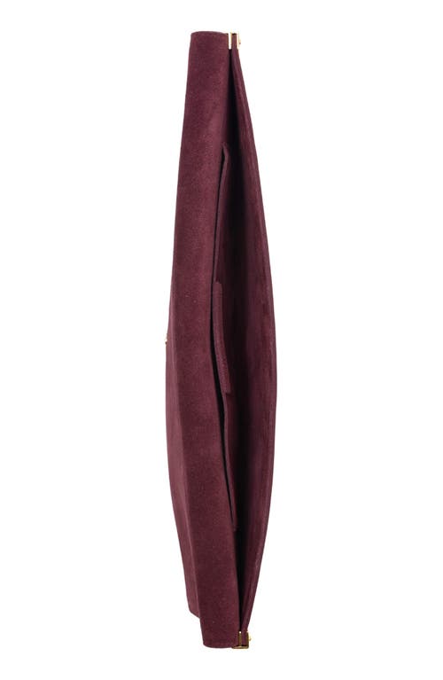 Jeffrey Campbell Halo-c Leather Clutch In Wine Satin