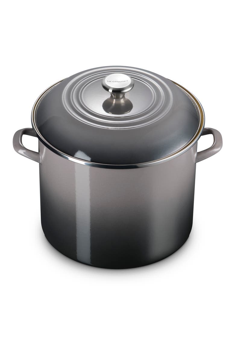 16-Quart Enameled Stainless Steel Stock Pot, Main, color, OYSTER