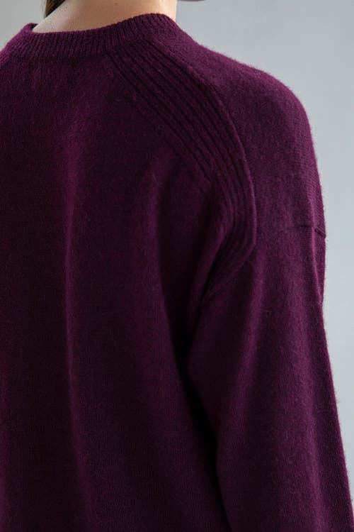 Sskein Crew Neck Boxy Pullover In Aubergine