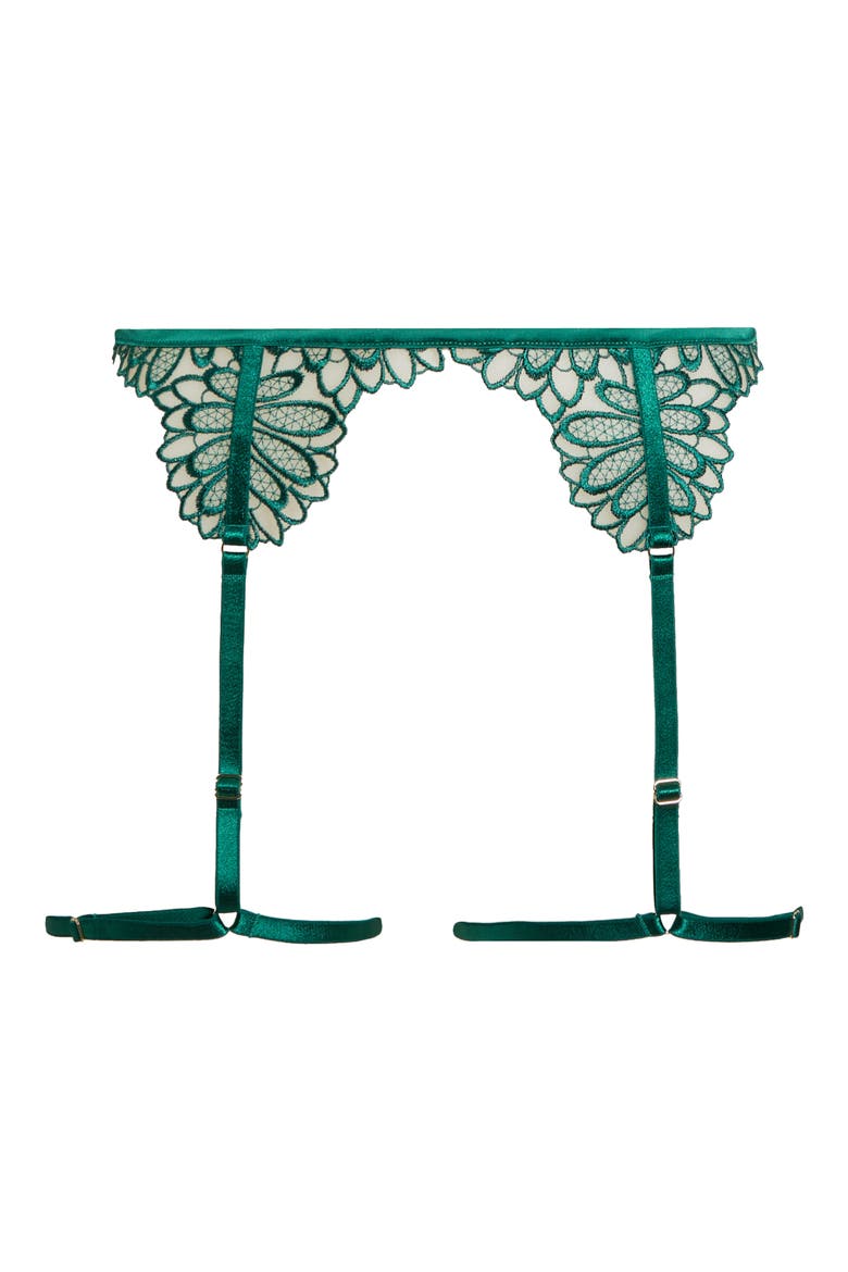 Amaris Garter Belt, Alternate, color, AVENTURINE GREEN/ SHEER