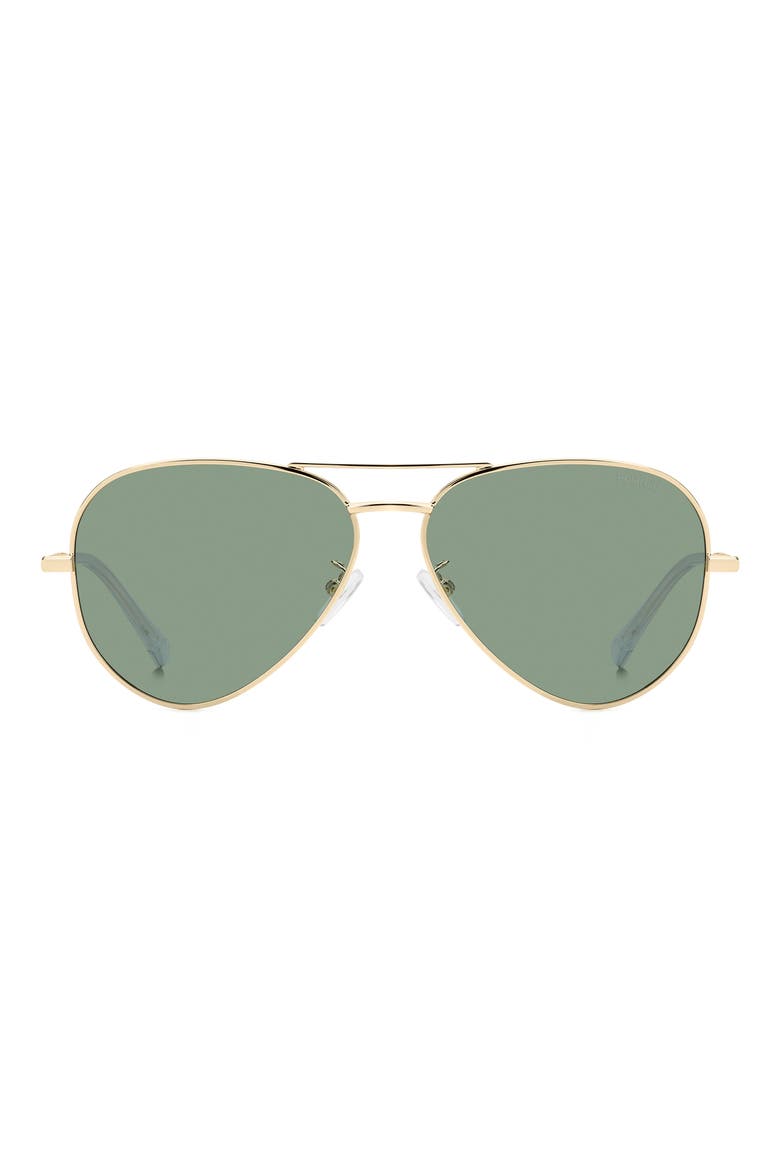 59mm Polarized Pilot Sunglasses, Main, color, GOLD/ GREEN POLAR