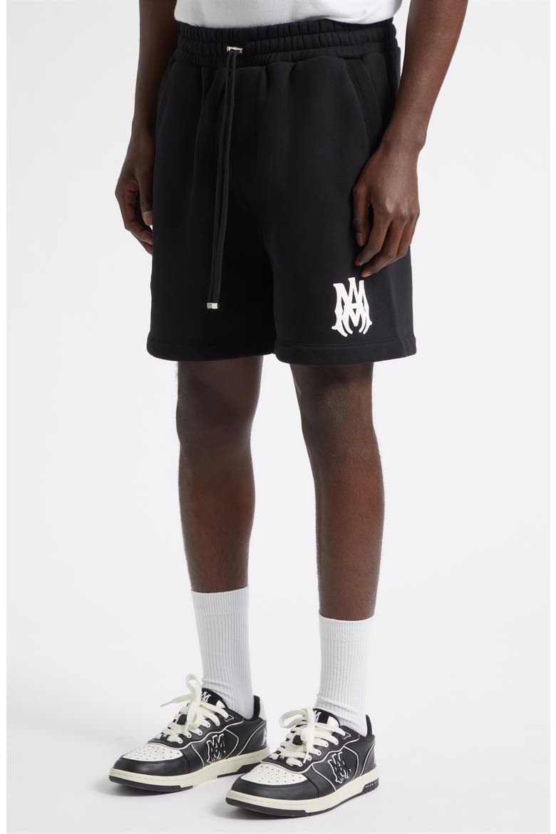 Core Logo Embroidered Sweat Shorts, Alternate, color, BLACK