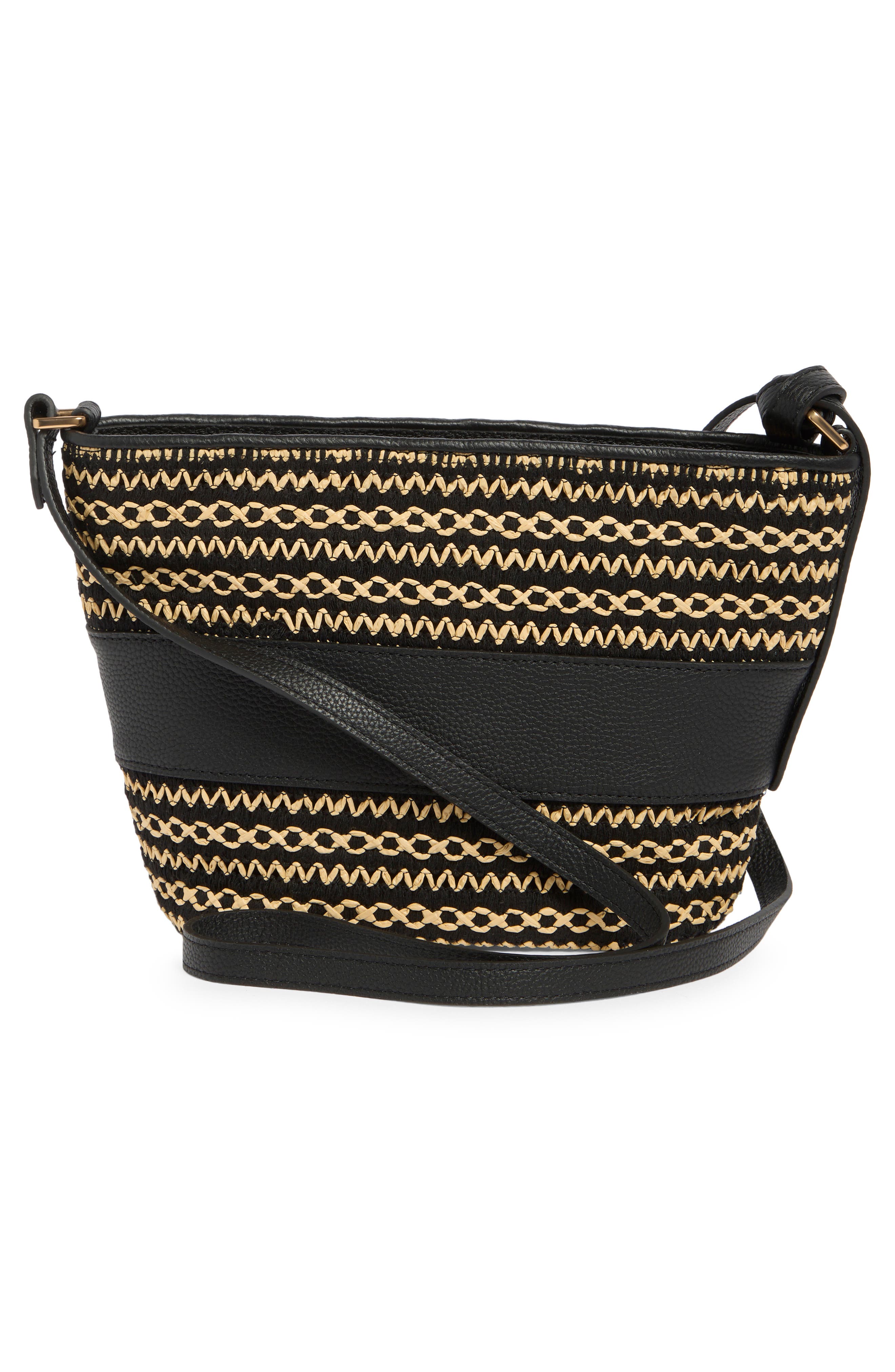 Sam Edelman Khiara Espadrille Fan Crossbody Bag, Alternate, color, Black