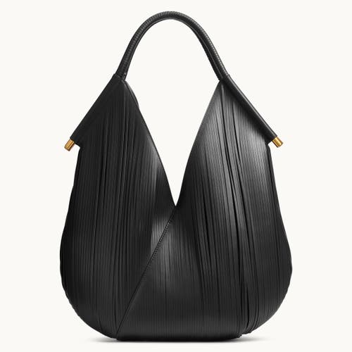 Donna Karan Baldwin Large Lasercut Shoulder Bag In Black/gold