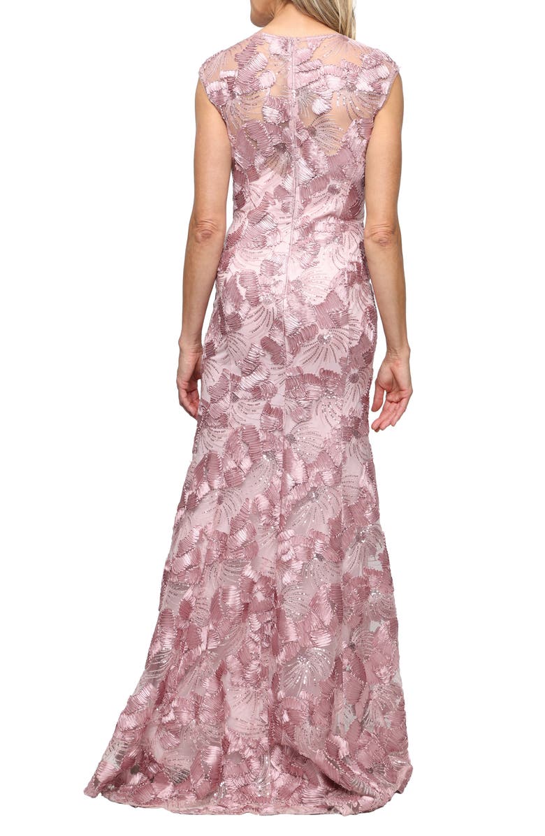 Alex Evenings Sleeveless Sequin Soutache Gown, Alternate, color, Rose