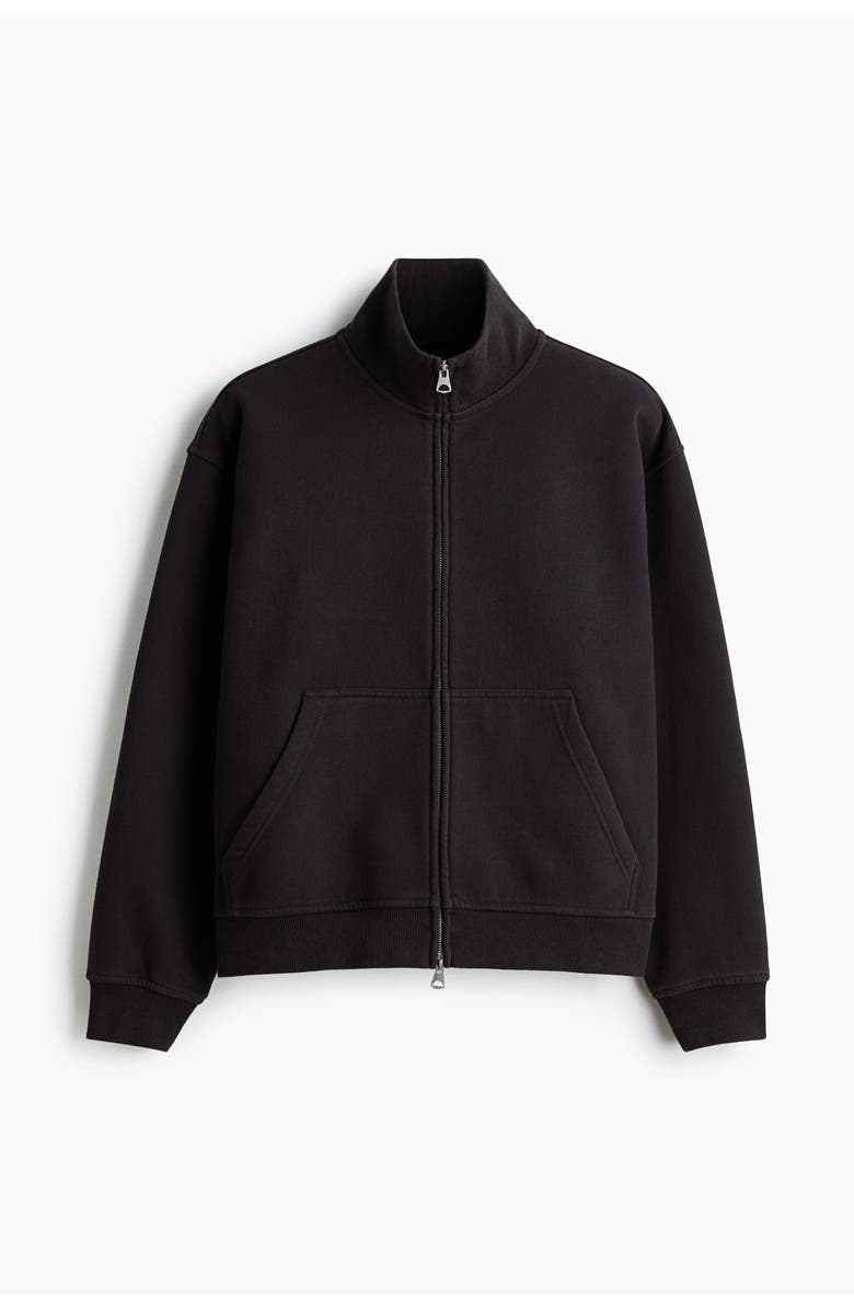 H&M Relaxed-fit boxy track jacket, Alternate, color, Black