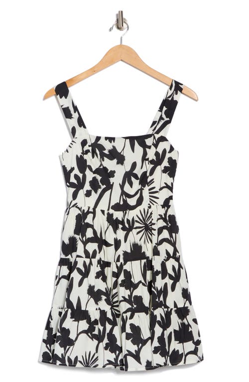 Lush Fit & Flare Tiered Dress In White