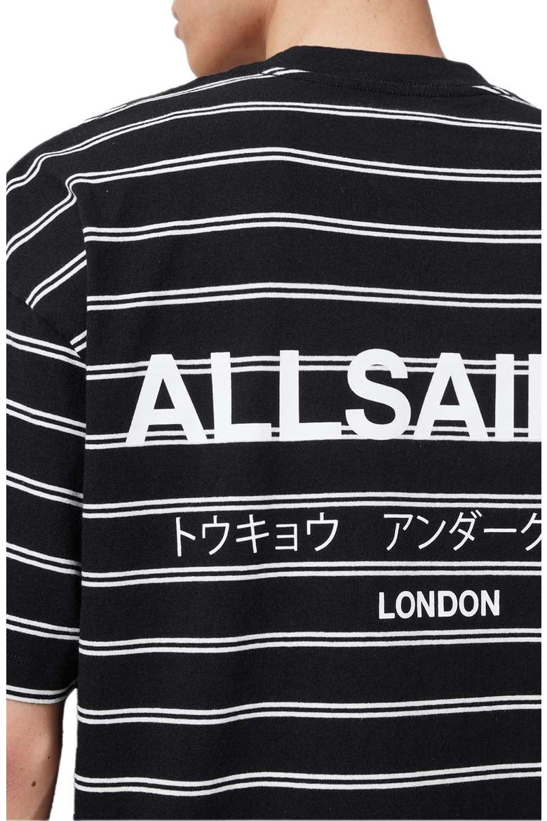 Underground Stripe T-Shirt, Alternate, color, JET BLACK / CHALK WHITE