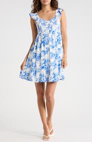 Madden Girl Floral Ruffle Smocked Tiered Minidress