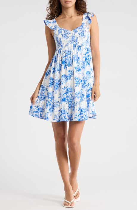 Madden Girl Floral Ruffle Smocked Tiered Minidress