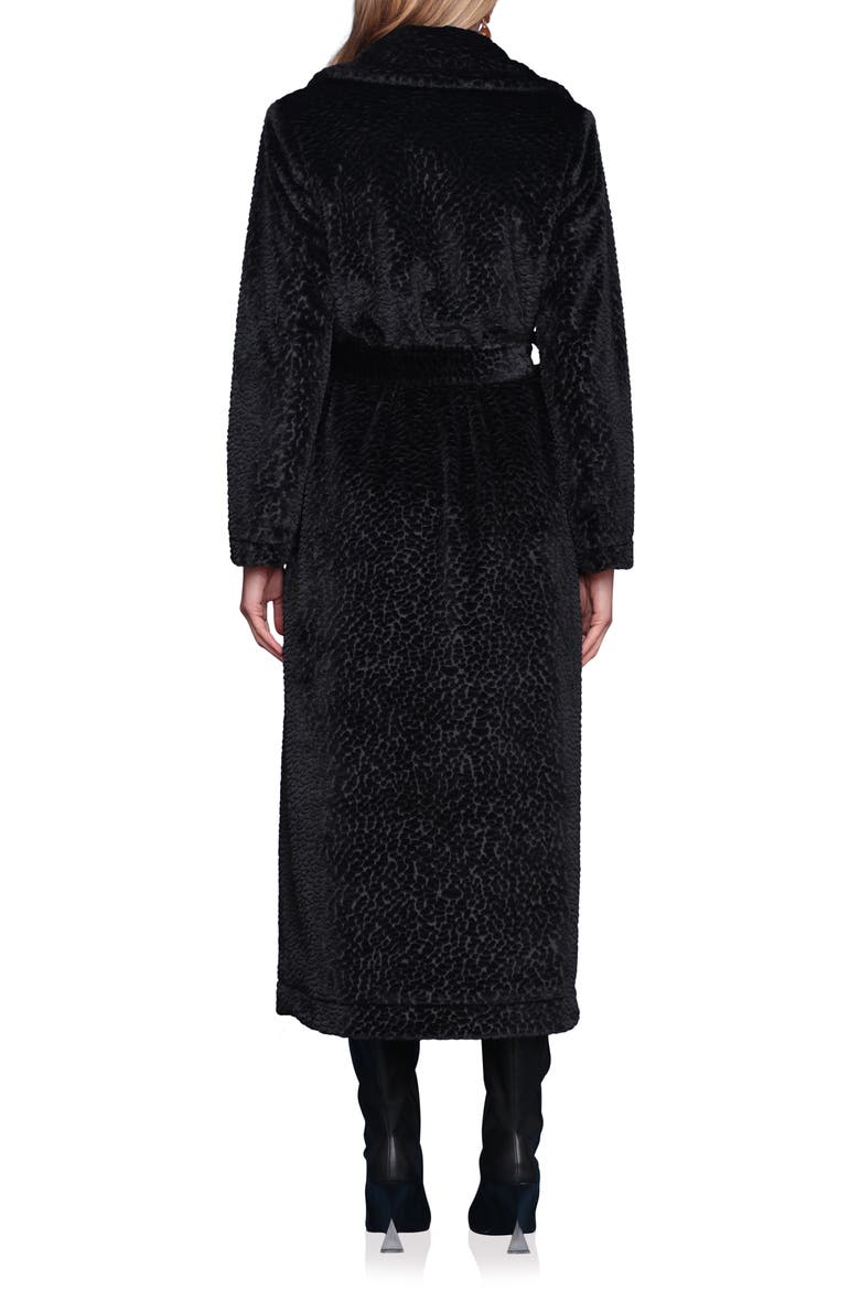 Faux Shearling Maxi Coat, Alternate, color, BLACK