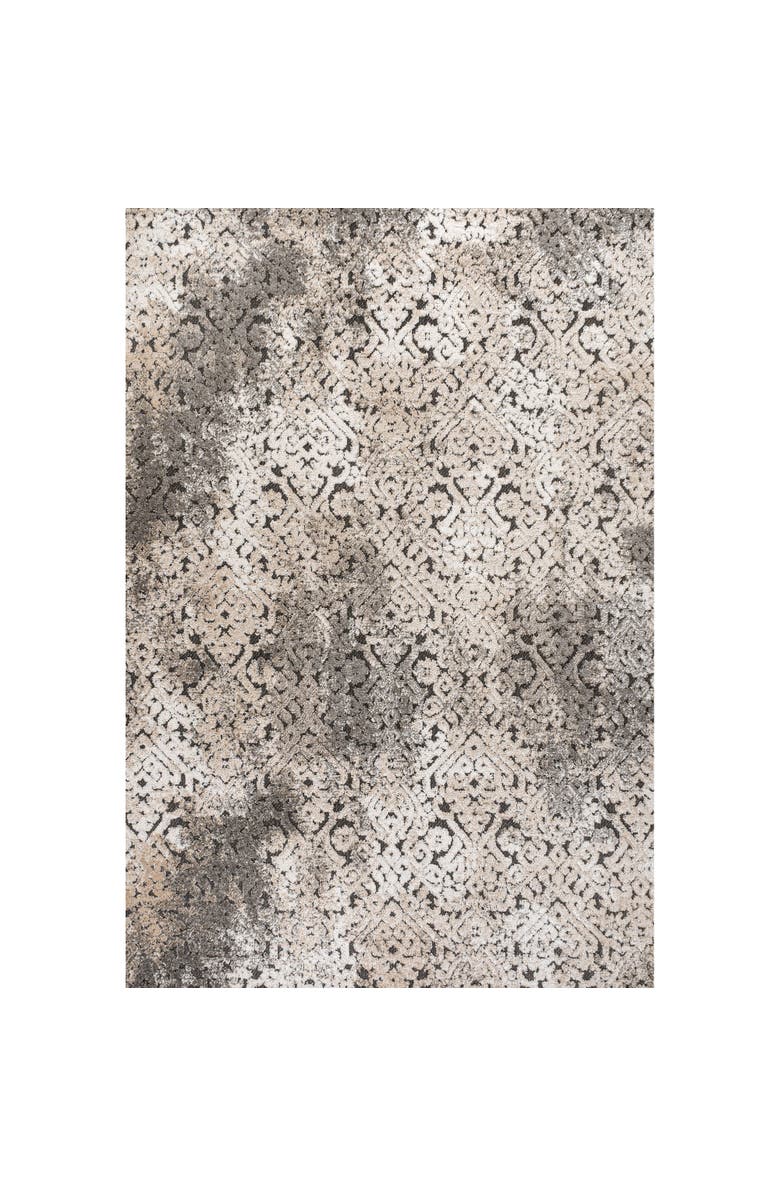 JONATHAN Y Duenas High-Low Shabby Damask Indoor/Outdoor Area Rug, Main, color, Cream/Beige/Dark Gray