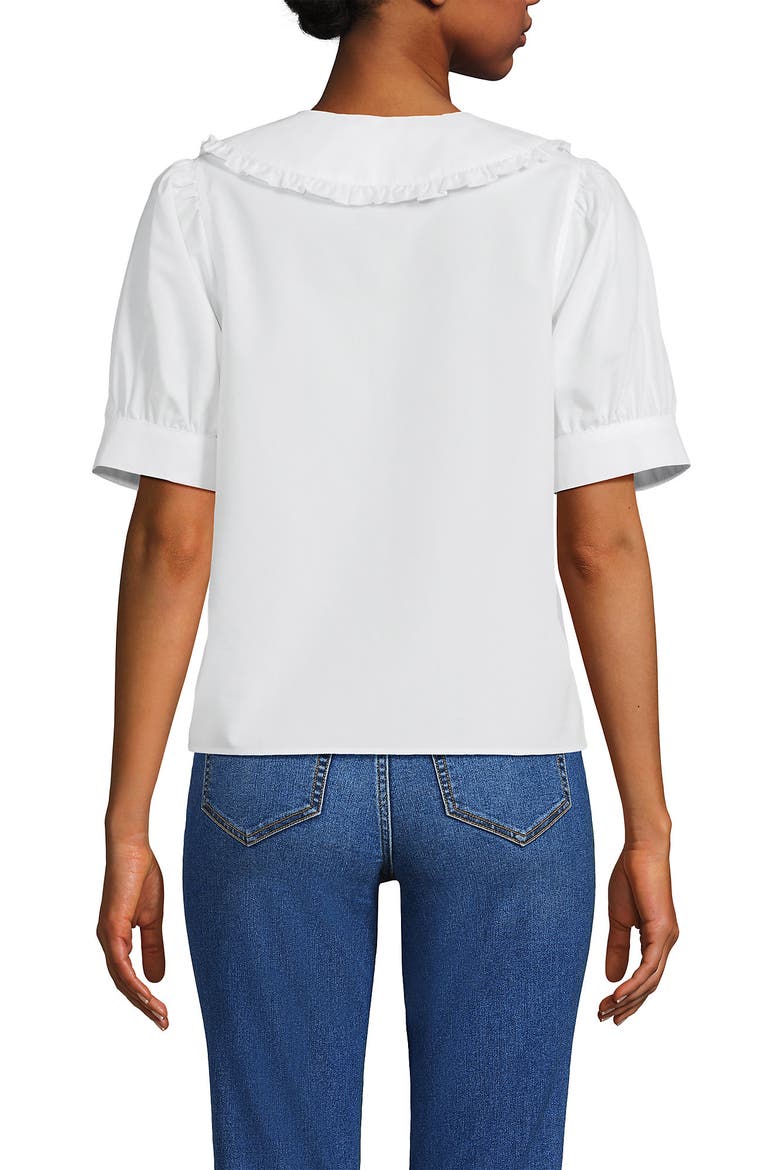 Easy Care Puff Sleeve Statement Collar Shirt, Alternate, color, White