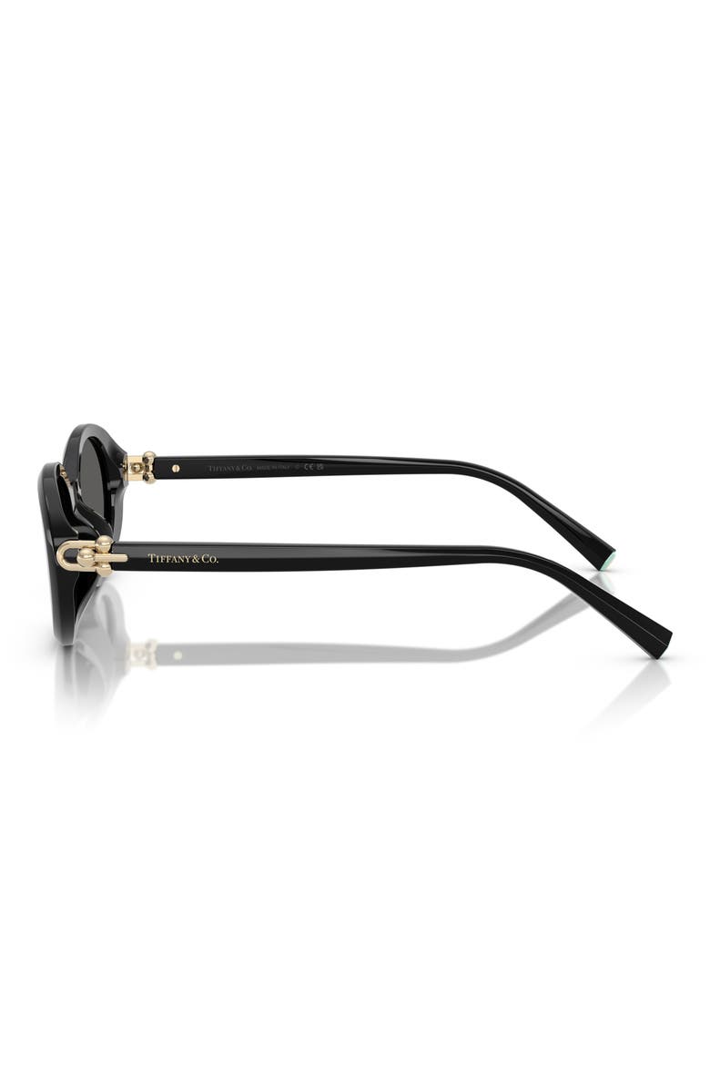 54mm Oval Sunglasses, Alternate, color, BLACK / DARK GREY