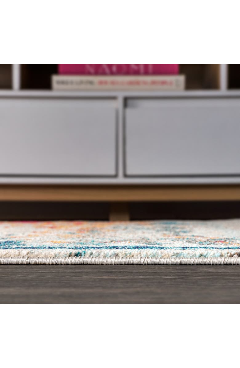 JONATHAN Y Contemporary POP Modern Abstract Brushstroke Area Rug, Alternate, color, Cream/Blue