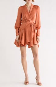 Tart Glenna Long Sleeve Faux Wrap Minidress