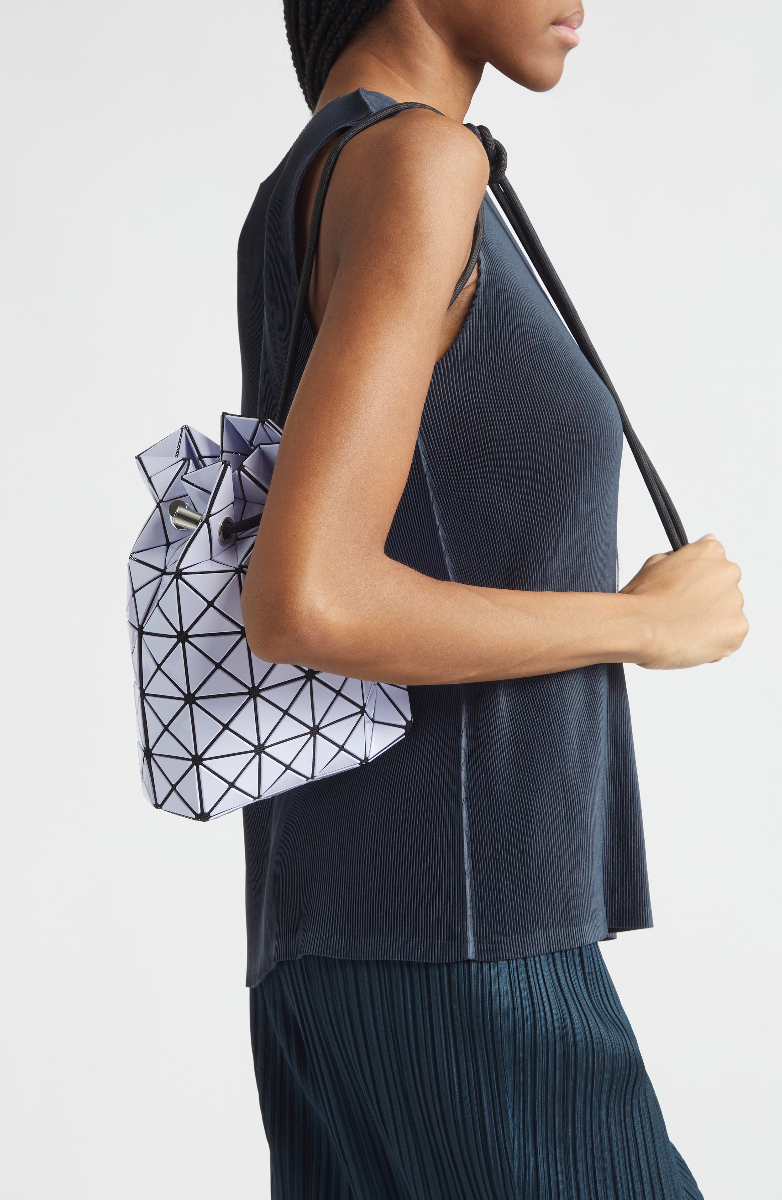 Wring Glossy Drawstring Bucket Bag, Alternate, color, LIGHT LAVENDER