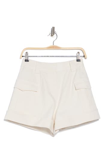 Derek Lam 10 Crosby Ryder Cuffed Cargo Shorts In Washed White