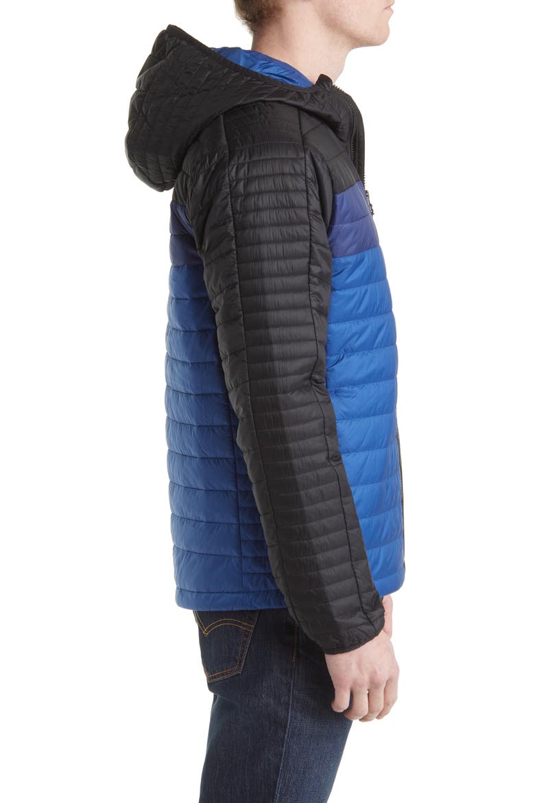 Capa Hooded Puffer Jacket, Alternate, color, BLACK AND PACIFIC
