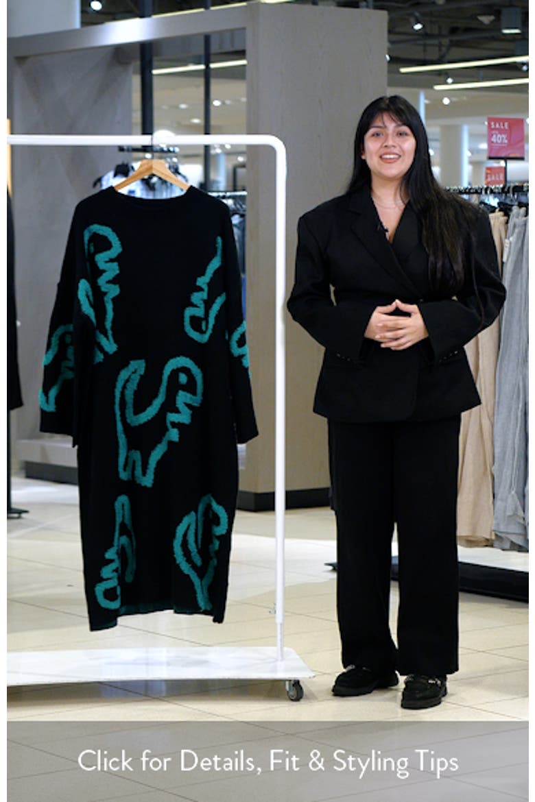 Rawr Means I Love You Long Sleeve Oversize Sweater Dress video