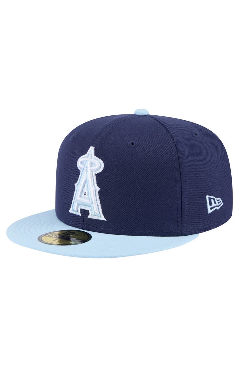 New Era Men's New Era Navy/Light Blue Los Angeles Angels Color Pack Two-Tone 59FIFTY Fitted Hat, Alternate, color, 