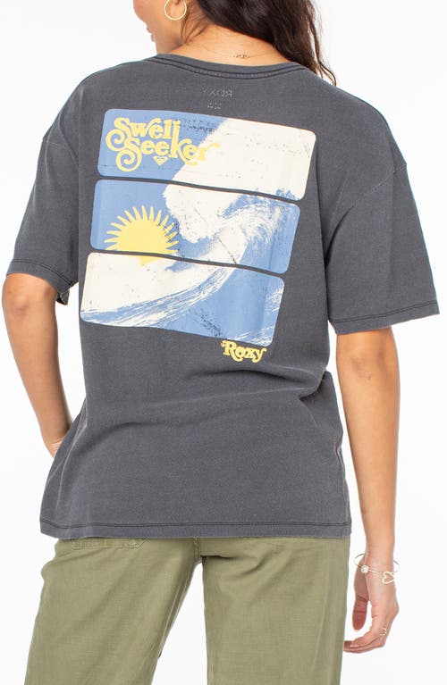 Roxy Swell Seeker Oversize Graphic T-shirt In Gray