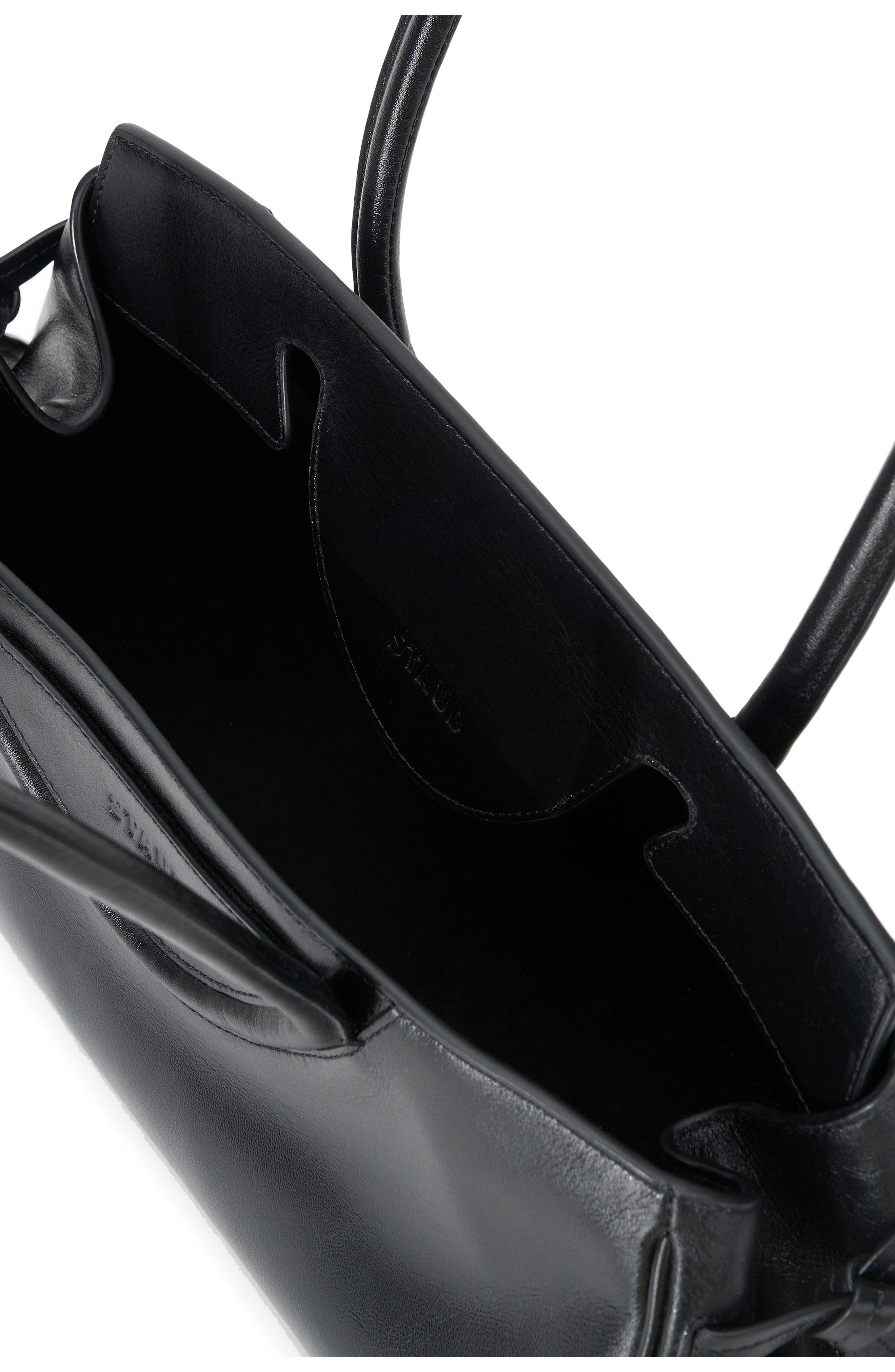 STAUD Maude Leather Shoulder Bag, Alternate, color, Black