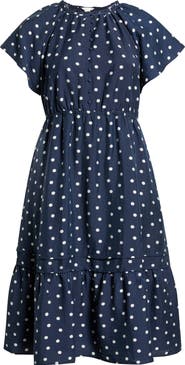 Caslon® Flutter Sleeve Tiered Dress