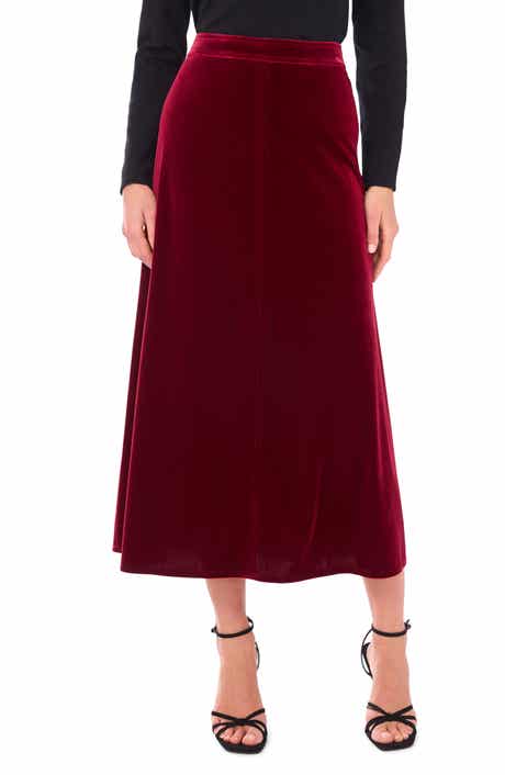 Vince Camuto Velvet A-Line Midi Skirt