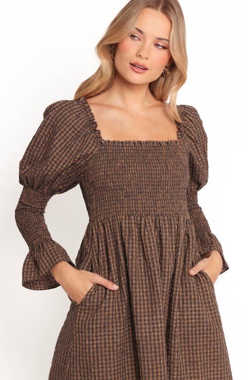 Petal And Pup Petal & Pup Cyrena Long Sleeve Fit & Flare Maxi Dress In Brown