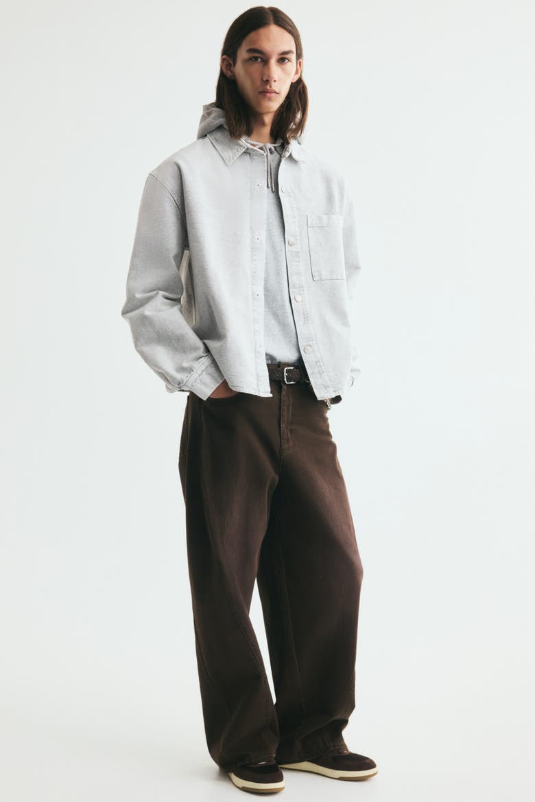 Hooded Overshirt, Alternate, color, Washed light gray