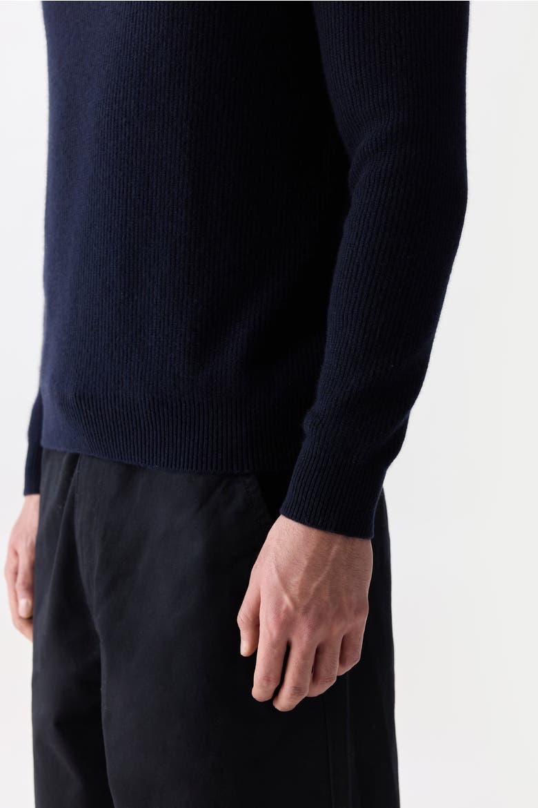 Men's Ribbed Cashmere Sweater, Alternate, color, Navy Blazer