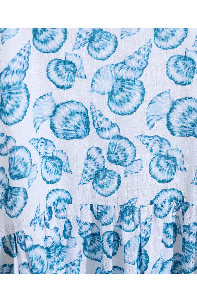 Draper James Skipper V-Neck Midi Dress, Alternate, color, Shell Print