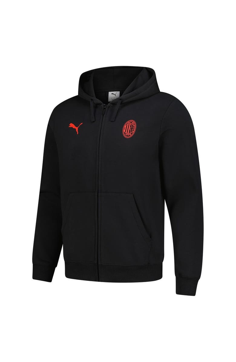 PUMA Men's Puma Black AC Milan 2025/26 ftblESS Full-Zip Hoodie, Alternate, color, 
