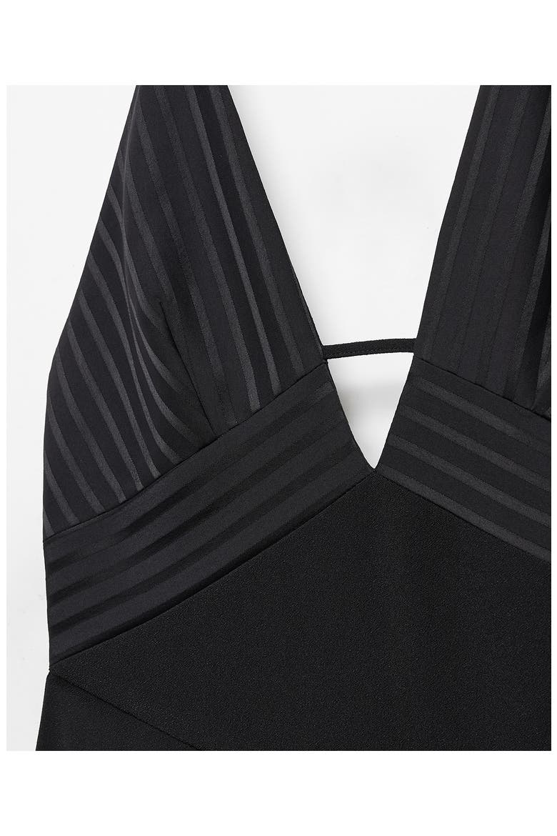 Halter Neck Flare Leg Jumpsuit, Alternate, color, BLACK
